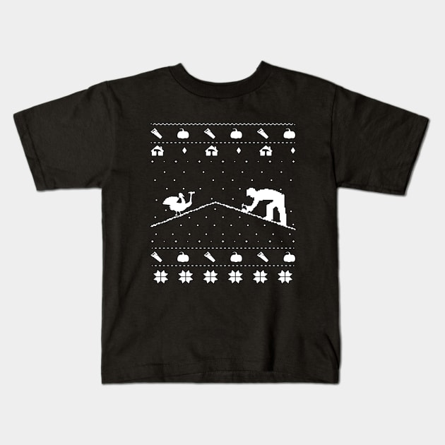 Thanksgiving Tradesman Repairman Contractor Pixel Home. Kids T-Shirt by Maxx Exchange